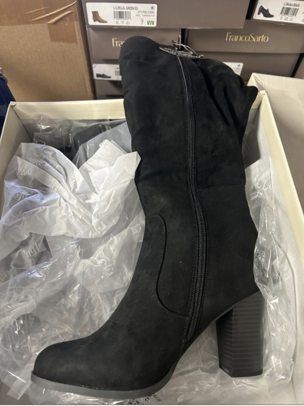 NWOT Style & Co. Classic Black Suede Knee Boots - Size 7.5 - Picture 4 of 4
